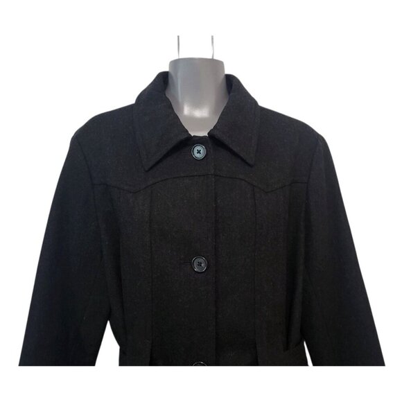 J. CREW Black Belted Peacoat - Picture 3 of 11